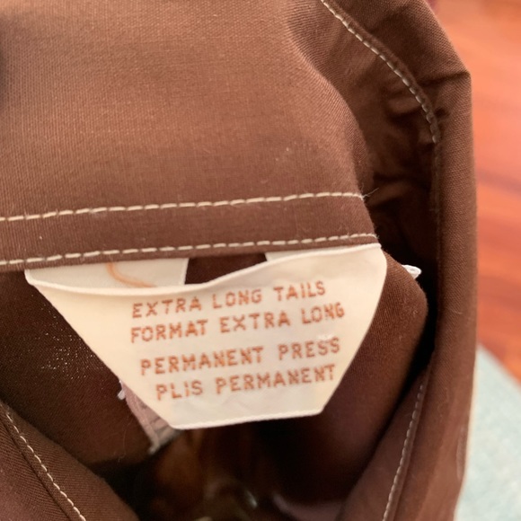 Vintage Bar-B Brown With White Piping Men’s Western Shirt Size Medium - Picture 7 of 7